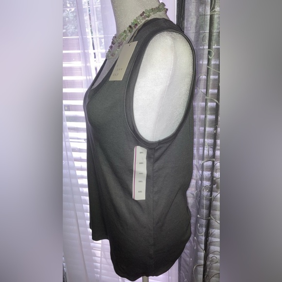 NEW A NEW DAY WOMEN’s Gray Ribbed Super stretchy Swoop neck tank Top size XXL - Picture 5 of 11